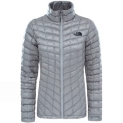 The North Face Womens ThermoBall Jacket Metallic Silver/ TNF Black